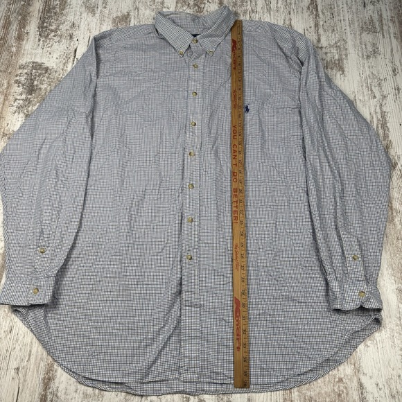 Polo Ralph Lauren Button‎ down Men's Sz 3XLT Plaid Long Sleeve Dress Shirt Dad - Picture 6 of 9